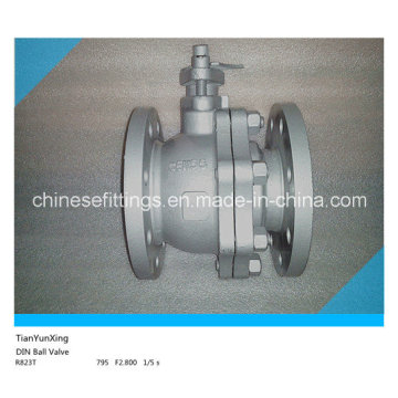 F4 DIN Flange Floating Casting Válvula de bola de acero inoxidable